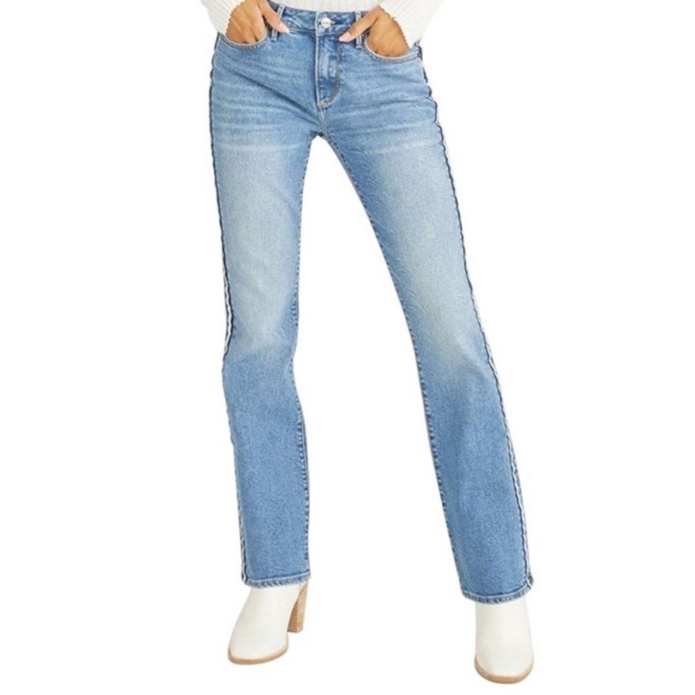 Anthropologie Womens Driftwood Kelly Light Blue Bootcut Jeans Size:32